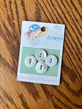 1940’s Lucky Day Pearl Buttons - Opaque - Set of 4 - 9/16" -  on card (49AB)