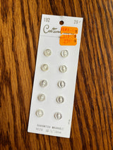 1970’s Costumakers White Pearlescent Plastic Buttons - 1/4” - on card