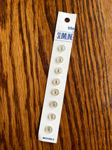 1980’s Streamline White Pearlescent Plastic Buttons - Set of 8 - 5/16” - on card