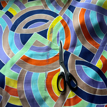 1980's Geometric Rainbow Print Fabric