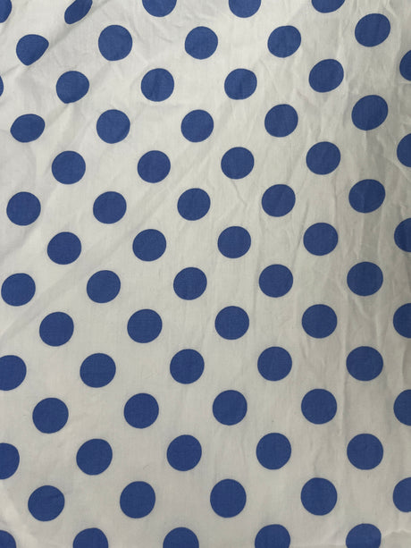 Modern Cornflower Blue Polka Dot Fabric - (P255)