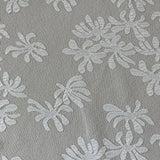 1970’s Jacquard Grey with White Flowers - Polyester Double Knit Fabric - BTY