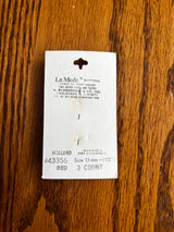 1980’s La Mode Oval Red Plastic Buttons - Set of 3 - 1/2” - on card