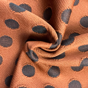 1970’s Brown and Black Polka dot Polyester Double Knit Fabric - BTY
