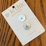 1970’s Le Chic MOP Buttons - White - Set of 2 - Size 30 - 3/4" -  on card