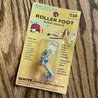 1970's Roller foot - slant needle - White - NOS