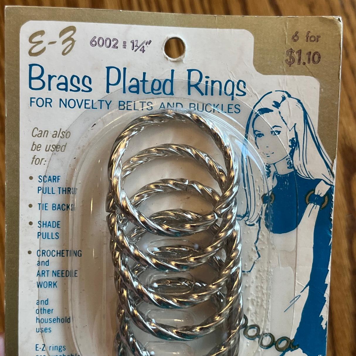 1970’s E-Z Brass Plated Ring Set - Multiple Colors available - 1.25”