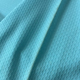 1970's Aquamarine Waffle Knit Fabric- BTY