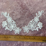 1970’s Floral Appliqué, set of 2 - Hirschberg, Schutz & Co - White color - deadstock - No. 1855