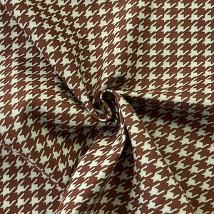 1970’s Mustard Mint and Brown Houndstooth Fabric - BTY