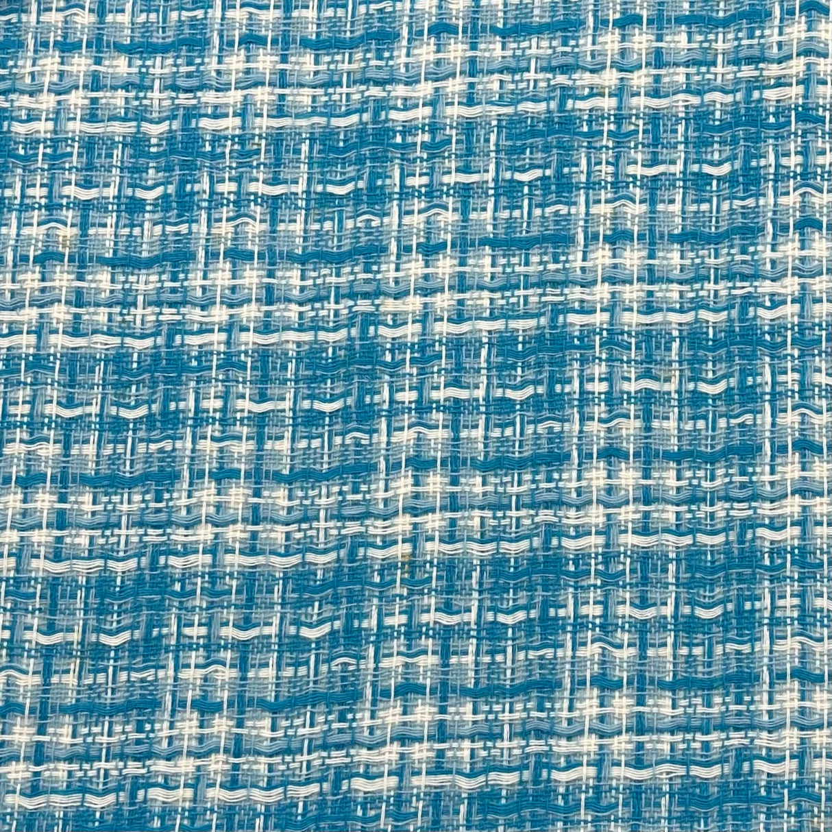 1970's Blue and White Plaid Acrylic Fabric with Acetate Back by Cohama (F4) - BTY