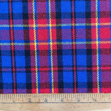 1970's Red and Blue Plaid Acrylic Bonded Backed Fabric- BTY (J6)