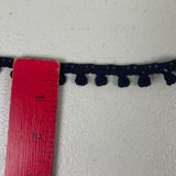 1970’s Navy Blue Puff Ball Edge Trim - Nylon - BTY