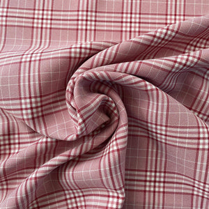 1970's Red and White Plaid Polyester fabric