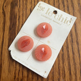 1970’s Le Chic Plastic Buttons - Peach - Set of 3 - 7/8" -  on card