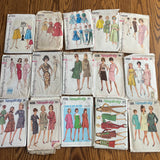 Vintage Pattern LOT of Simplicity UNCHECKED patterns - Bust 30-34” - 1950-70’s