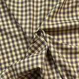 1970’s Brown and Light Yellow Gingham Fabric - Cotton - BTY