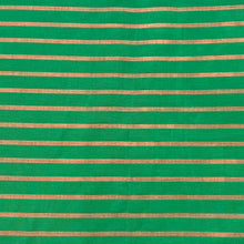 1970’s Green and Brown Striped Fabric - Cotton blend - BTY