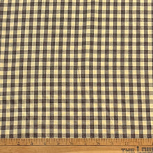 1970’s Brown and Light Yellow Gingham Fabric - Cotton - BTY