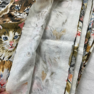 Modern Cat Face Fabric - Cotton Flannel