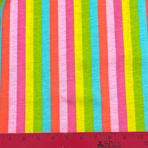 1970's Bright Stripe Cotton Blend Knit Fabric