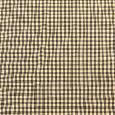 1970’s Brown and Light Yellow Gingham Fabric - Cotton - BTY