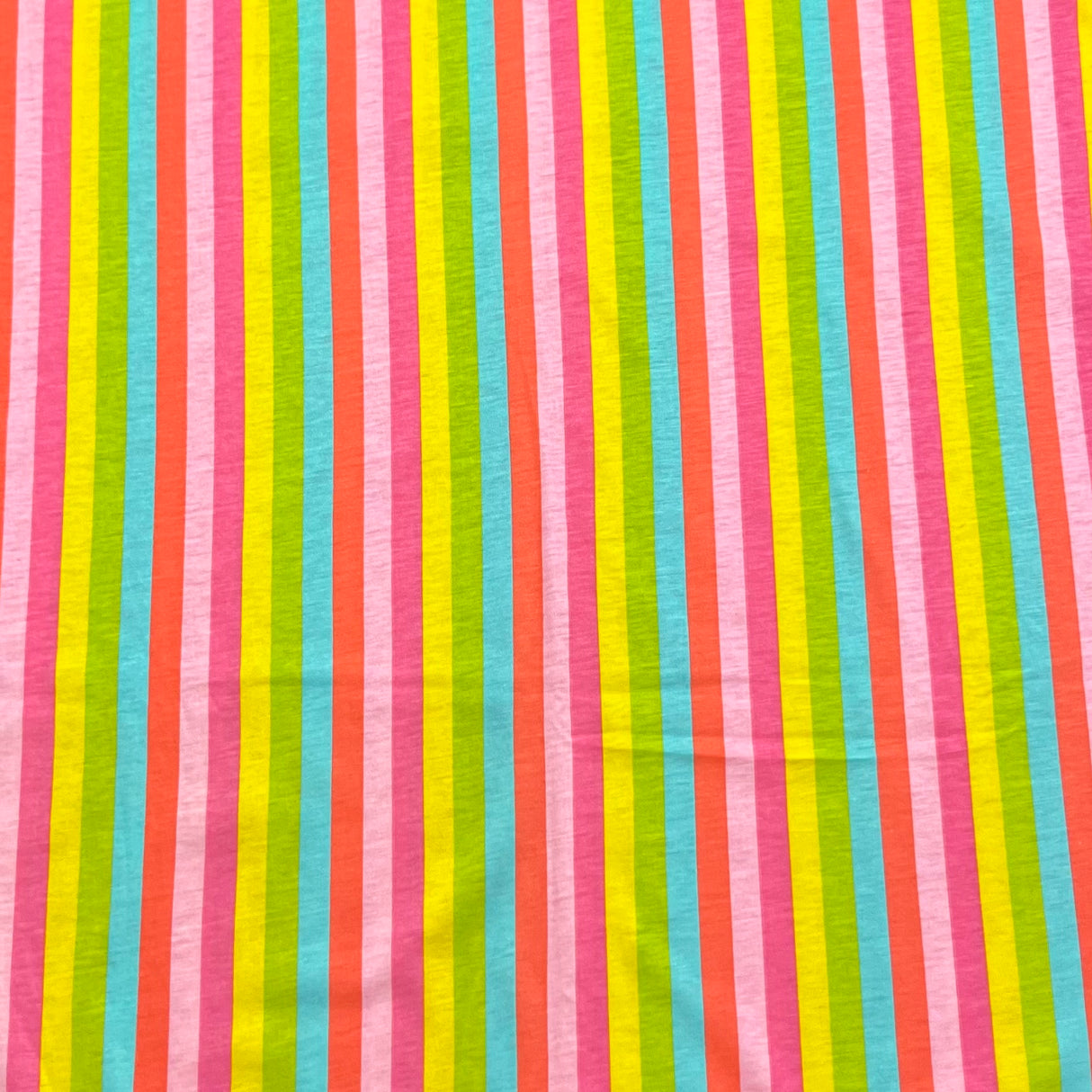 1970's Bright Stripe Cotton Blend Knit Fabric