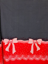 1980’s Red and Blue Bow Border Print Fabric (P266)
