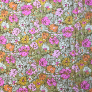 1970’s Green and Colorful floral Print - Nylon