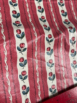 1950’s Polished Cotton with Stripes and Florals or Cherries Novelty Print - BTY