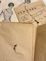 1950's New York Scallop or High Neckline Dress Pattern with Peplum - Bust 36" - No. 691