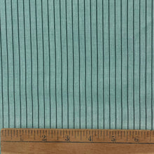 1960’s Mint Green and Grey Stripe Fabric - Cotton - BTY