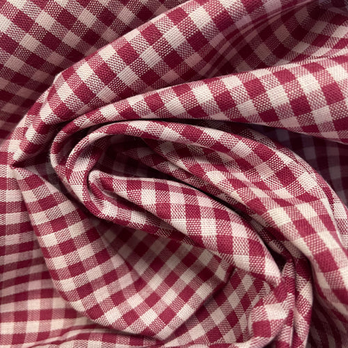 1960’s Red and Pink Gingham Fabric - Cotton blend