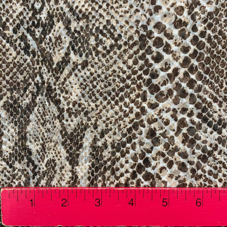 1970’s Brown Snakeskin Print Polyester Chiffon Fabric - BTY