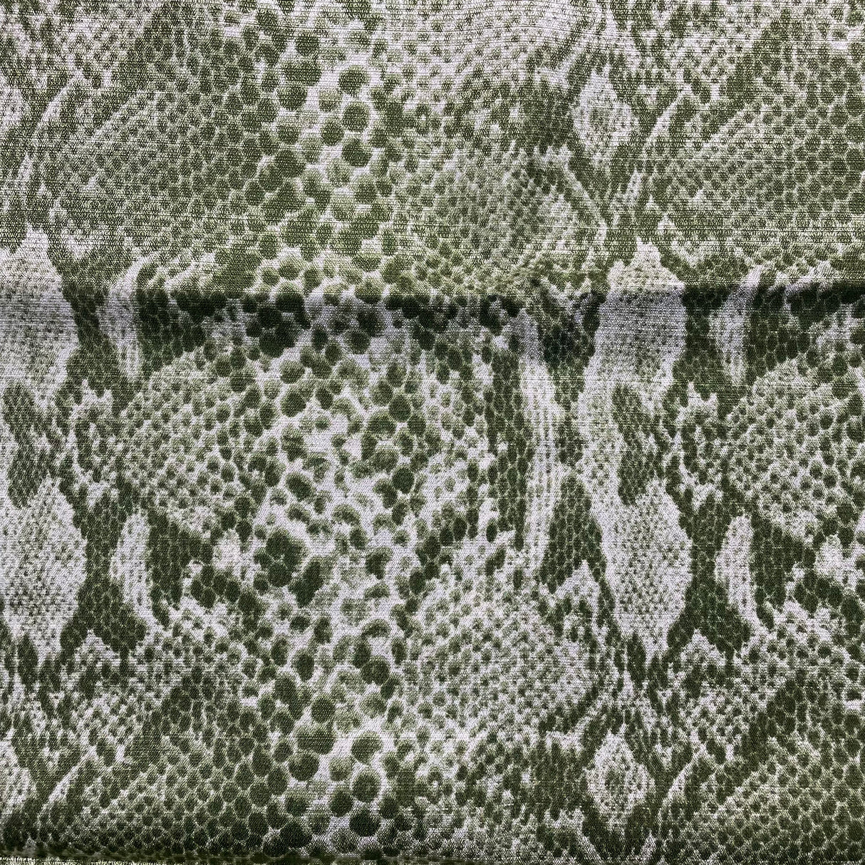 1970’s Green Snakeskin Print Polyester Fabric