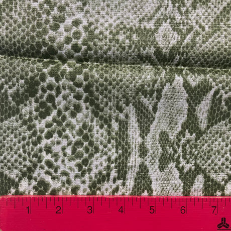 1970’s Green Snakeskin Print Polyester Fabric