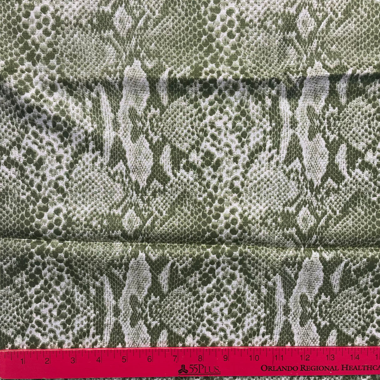 1970’s Green Snakeskin Print Polyester Fabric