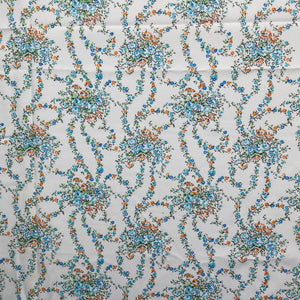 1960’s Swirled Blue Floral Clusters - Polyester