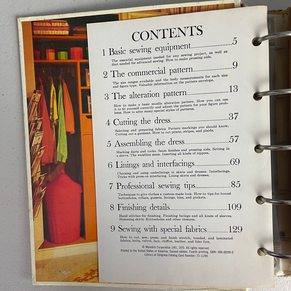 1970’s Better Homes and Gardens Sewing Book - Hard cover 5 Ring Binder