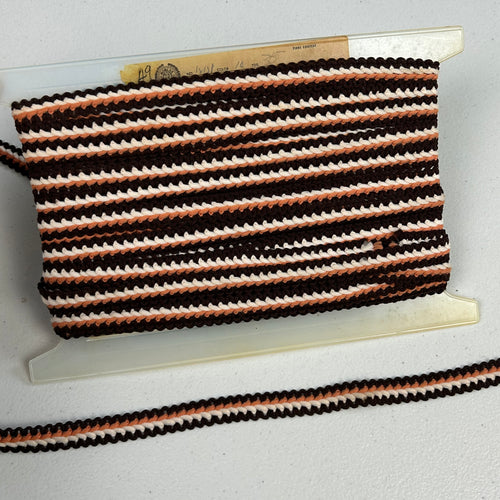 1970’s Brown/Orange/Cream Braided Wool Trim - BTY