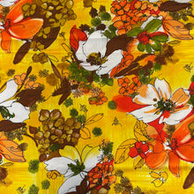1960’s Yellow and White Floral Barkcloth