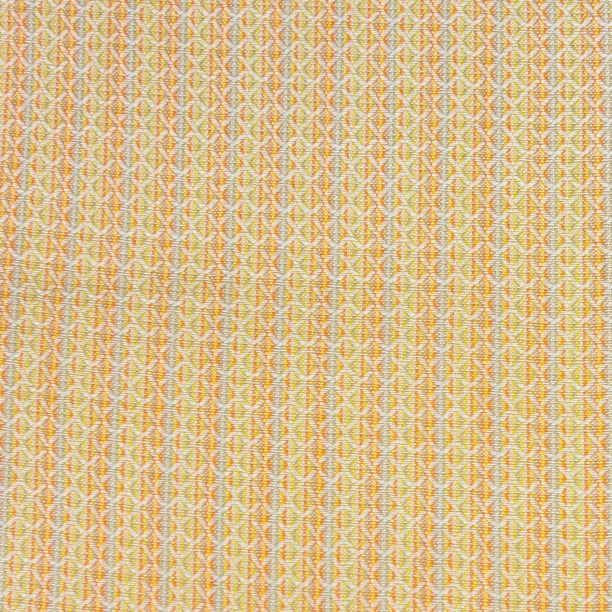 1970’s Yellow, Orange and Tan Diamond Print with Stripes Bonded Fabric - BTY