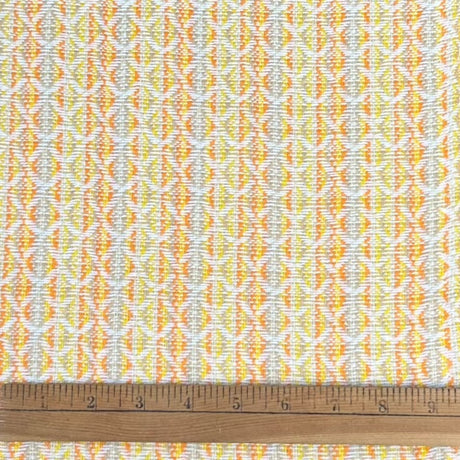 1970’s Yellow, Orange and Tan Diamond Print with Stripes Bonded Fabric - BTY (J9)