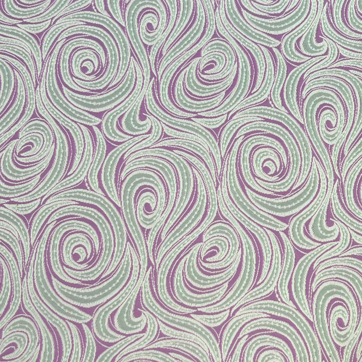 1970’s Purple/Grey Swirls Polyester Double Knit Fabric - 1yd+