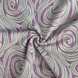 1970’s Purple/Grey Swirls Polyester Double Knit Fabric - 1yd+