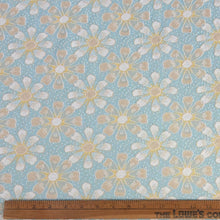 1970’s Light Blue Daisy Print Polyester Double Knit Fabric  - BTY