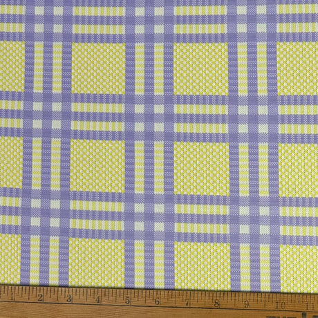 1970’s Yellow and Purple Polyester Double Knit Fabric  - BTY