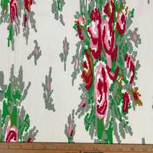 1970’s Large Pixelated Rose Print Nylon Fabric - BTY