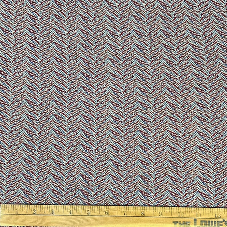 1970’s Red and Blue Zig Zag Polyester Double Knit Fabric - BTY (H9)