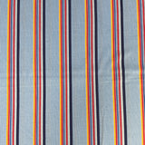 1980's Blue, Orange and Red Stripe Knit Fabric